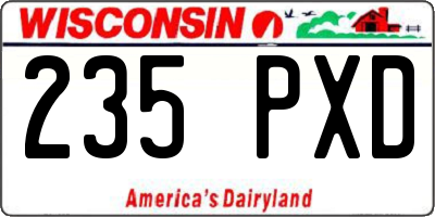WI license plate 235PXD