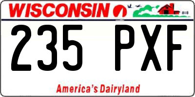 WI license plate 235PXF