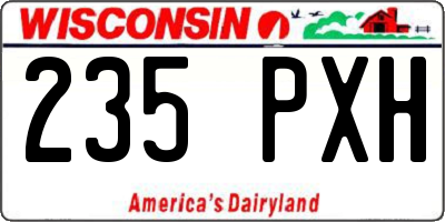 WI license plate 235PXH