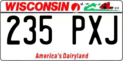 WI license plate 235PXJ