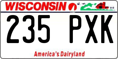 WI license plate 235PXK