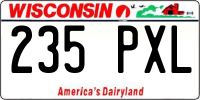 WI license plate 235PXL