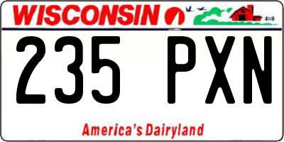 WI license plate 235PXN
