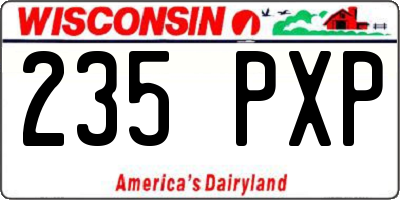 WI license plate 235PXP