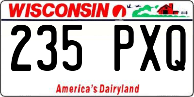 WI license plate 235PXQ