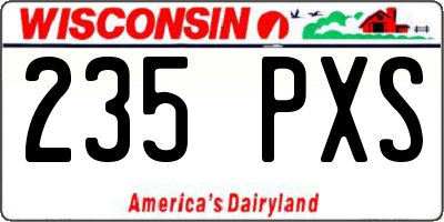 WI license plate 235PXS