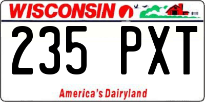 WI license plate 235PXT