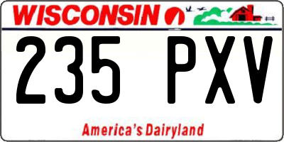 WI license plate 235PXV