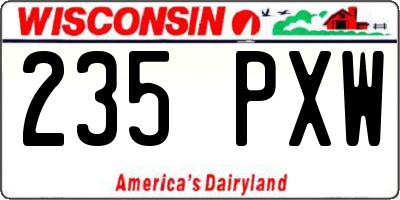WI license plate 235PXW
