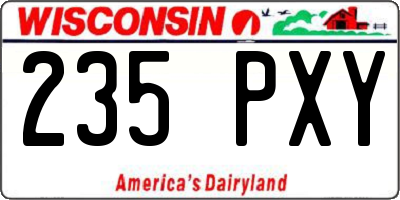 WI license plate 235PXY