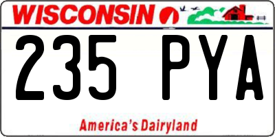 WI license plate 235PYA