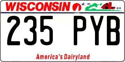 WI license plate 235PYB