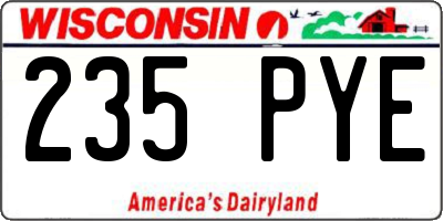 WI license plate 235PYE