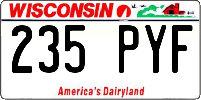 WI license plate 235PYF