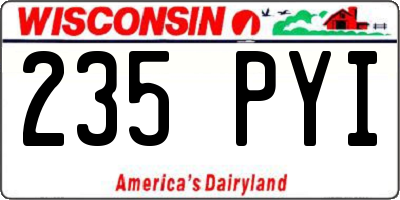 WI license plate 235PYI