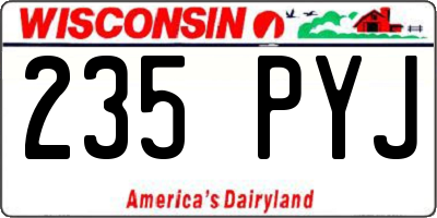 WI license plate 235PYJ