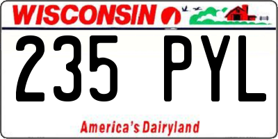 WI license plate 235PYL