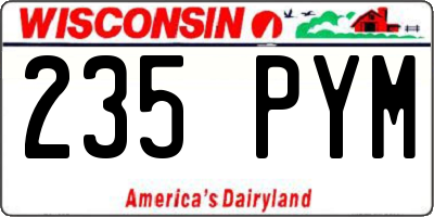 WI license plate 235PYM