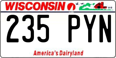 WI license plate 235PYN