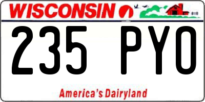 WI license plate 235PYO