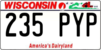 WI license plate 235PYP