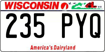 WI license plate 235PYQ