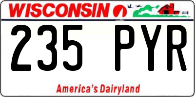 WI license plate 235PYR