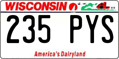 WI license plate 235PYS