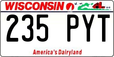 WI license plate 235PYT