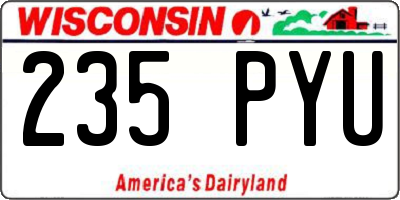 WI license plate 235PYU