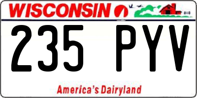 WI license plate 235PYV