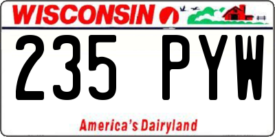 WI license plate 235PYW