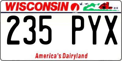 WI license plate 235PYX
