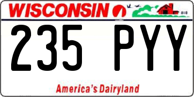 WI license plate 235PYY