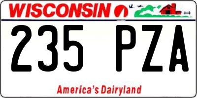 WI license plate 235PZA