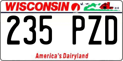 WI license plate 235PZD