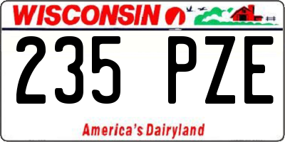 WI license plate 235PZE