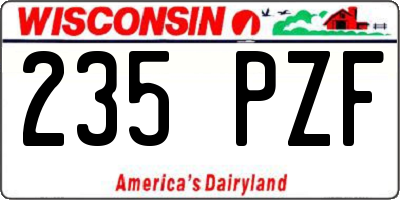 WI license plate 235PZF