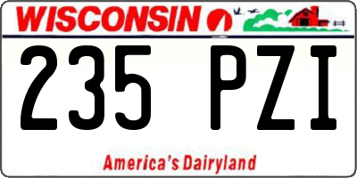 WI license plate 235PZI