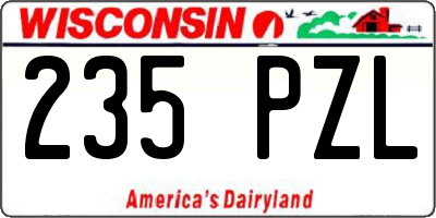 WI license plate 235PZL