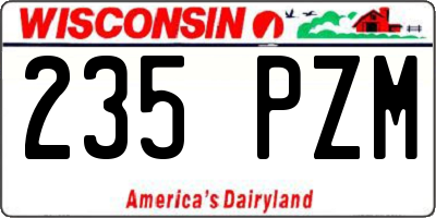 WI license plate 235PZM