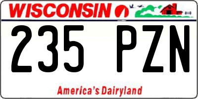 WI license plate 235PZN