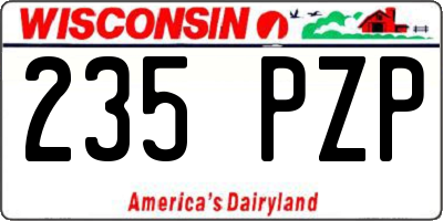 WI license plate 235PZP