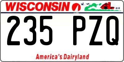 WI license plate 235PZQ