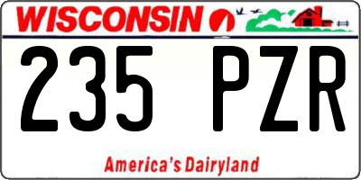 WI license plate 235PZR