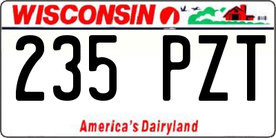 WI license plate 235PZT