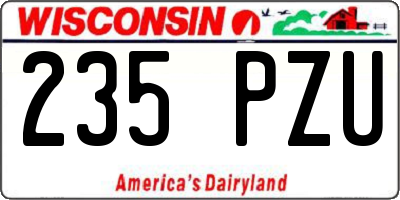 WI license plate 235PZU