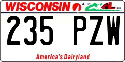WI license plate 235PZW
