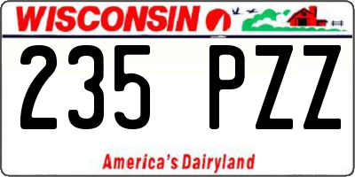 WI license plate 235PZZ