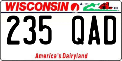 WI license plate 235QAD